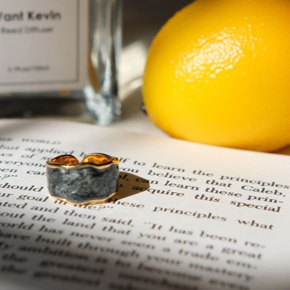 CLOSING SALE! 18K Gold Plated Adjustable Shimmery Ring - Picture 10 of 13